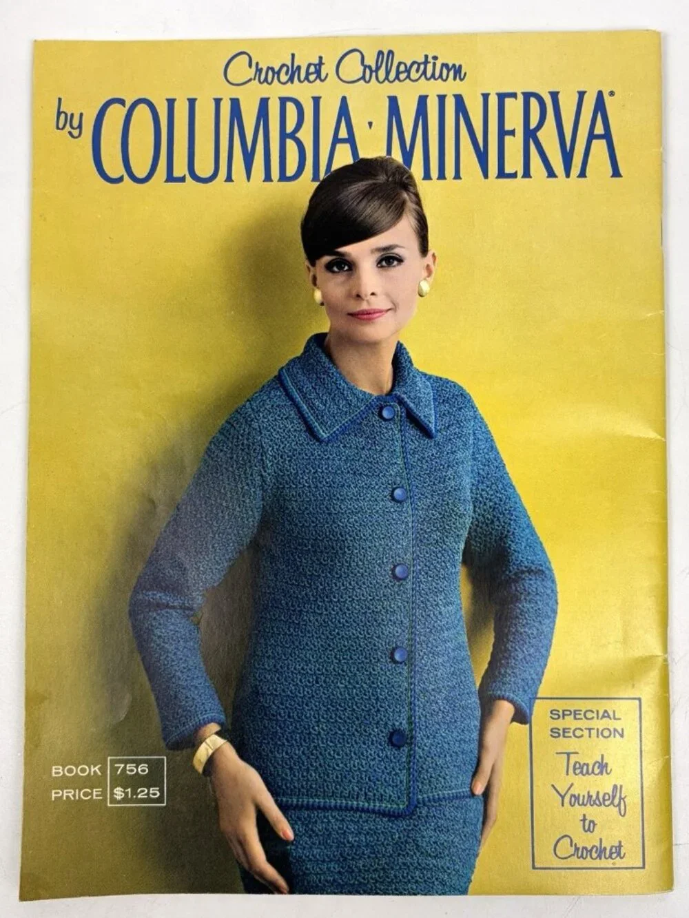 Vtg 60s Columbia Minerva Crochet Collection Pattern Book 756 Sweater Dress Suit